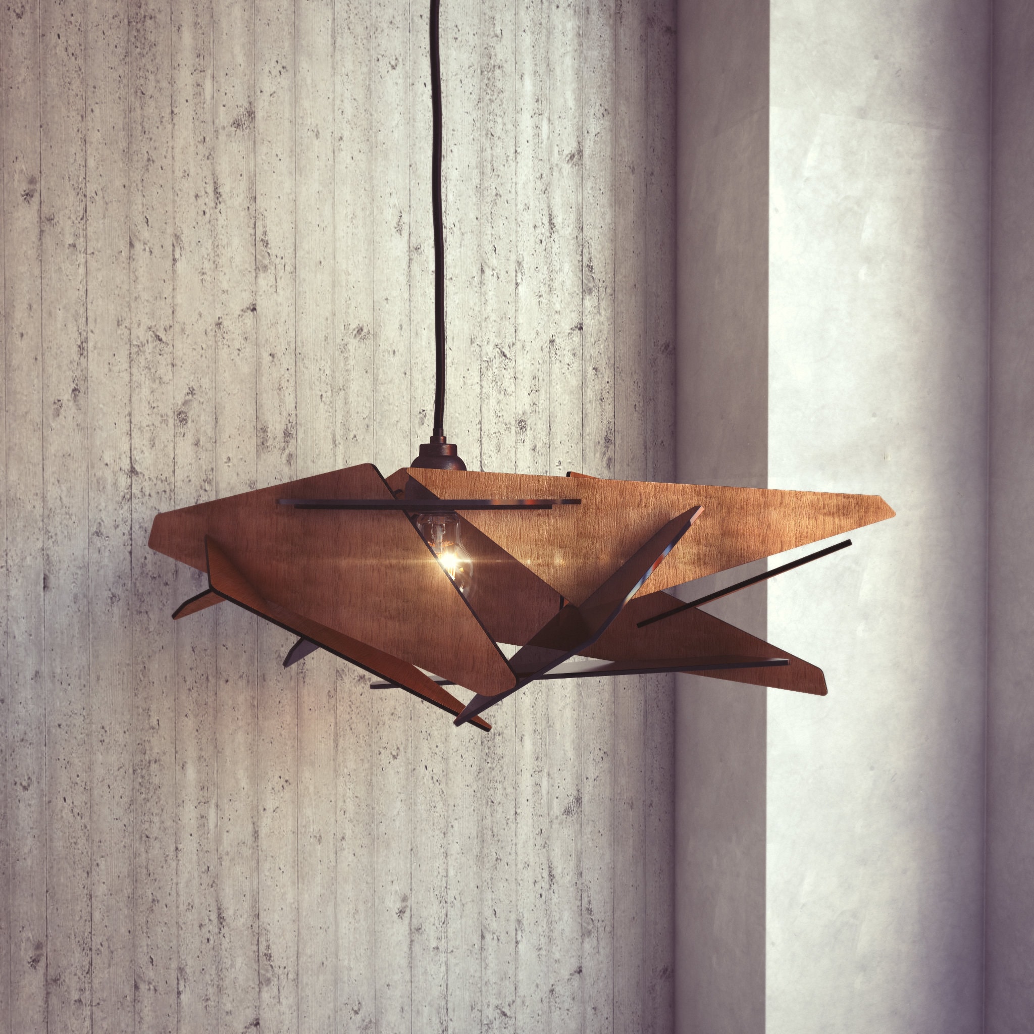 Handmade wooden lamp DIY